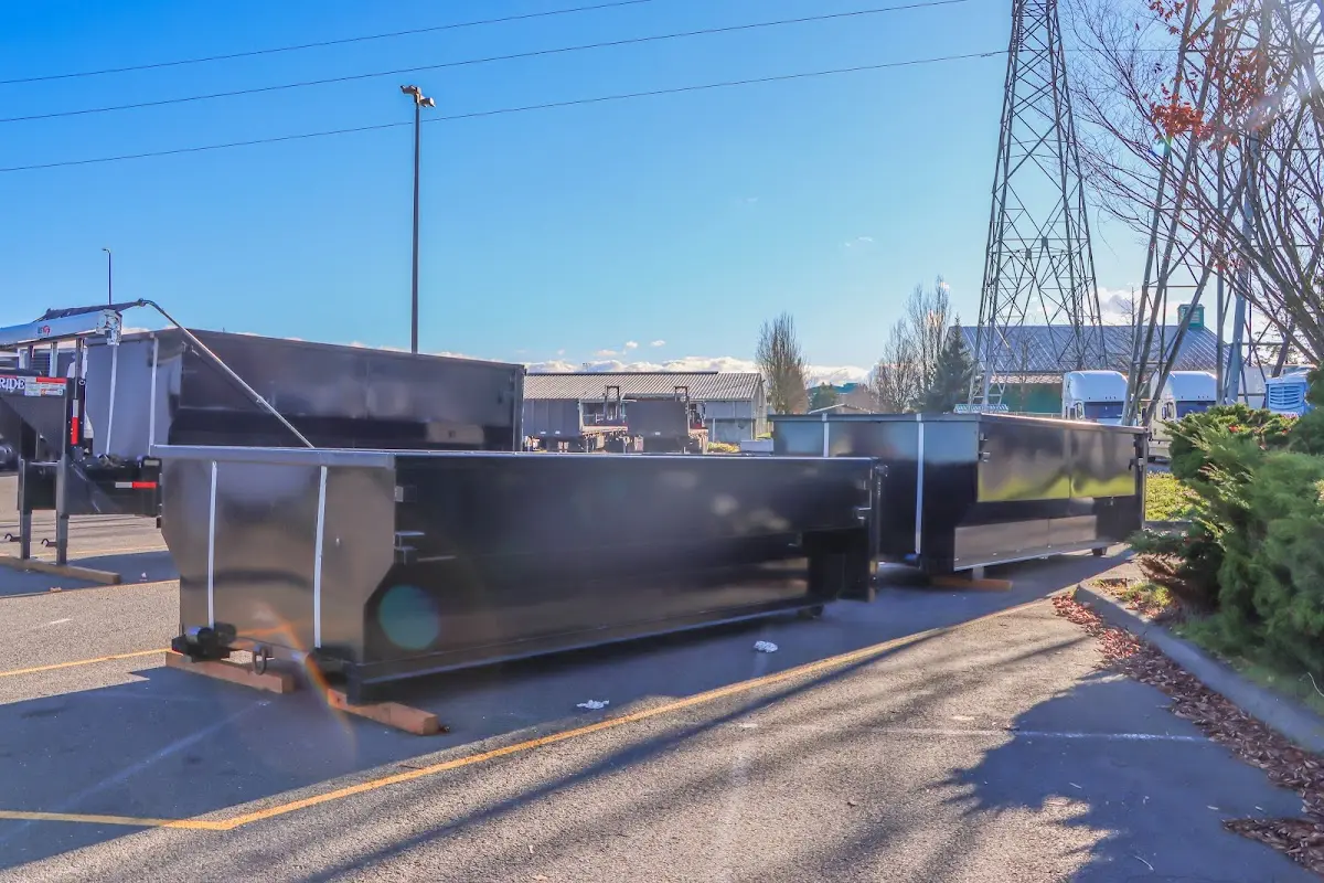 Roll-off dumpster ready for waste disposal at job site for 8 Yard Dumpster Rental in Cambria
